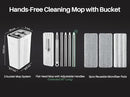 JOYMOOP Mop and Bucket with Wringer Set, White Flat Squeeze Bucket Set for Floor Cleaning, Wet Dry Wall Cleaner with Long Handle, Hardwood Floor Mop-3 Microfiber Cloths by CozyNest Decor