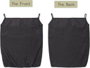 100% Pure Linen Dual Hanging Laundry Bag with 2 Deep Pocket and 2 Side Zipper 20x27in, Over The Door Laundry Hamper Space Saving Hampers for Dirty Clothes Home Travel, Black by CozyNest Decor