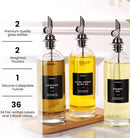 Molimoli Oil and Vinegar Dispenser with Metal Pour Spout, Weighted Pourer, Glass Bottle Dispenser for Kitchen, Olive Oil Cruet, Glass Olive Oil Bottle | 500ml, Set of 2 by CozyNest Decor