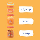 Whiskware Bluey Stackable Snack Containers for Kids and Toddlers, 3 Stackable Snack Cups for School and Travel, Bluey and Bingo, Hooray! by TinyTreasures Baby Boutique
