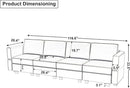 Belffin Modular Sofa Couch with Storage Seats Sectional Sofa Velvet Sofas for Living Room Grey by CozyNest Decor