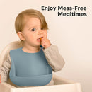 KeaBabies 2-Pack Silicone Baby Bibs for Eating - Sturdy Food-Grade Silicone Bibs for Babies Girl, Boy, Large Food Catcher, Clean & Put On Easily, Waterproof Toddler Feeding Essentials (Alps) by TinyTreasures Baby Boutique