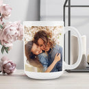 Personalized Coffee Mug – Custom Photo, Text, or Logo Ceramic Mug Tea Cup | Taza Personalizada with Picture or Message | Customized Gift Idea for Men & Women, Mom, Dad, Friends - White/Red | 15oz by TinyTreasures Baby Boutique
