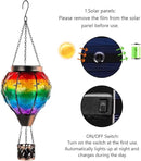 DREAMSOUL Rainbow Hot Air Balloon Solar Lantern, Metal & Glass With Flickering Flame, Hanging Waterproof Outdoor Lantern for Lawn, Patio, Tree Decor, Christmas Gifts by GreenHaven Gardens