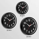 Wall Clock Black Battery Operated 10 Inch Simpel Silent Non Ticking Analog Decorative for Kitchen Bathroom Bedroom Office Living Room School Classroom(Black) by CozyNest Decor