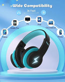 seenda Kids Bluetooth Headphones Boys, Kids Wireless Headphones with 85/94dB Volume Limited, 45H Playtime, 3 Lighting Modes, Built-in Mic, Over Ear Headset with Aux Cord for iPad/Tablet/Travel/School by TinyTreasures Baby Boutique