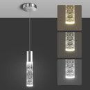 OKELI Modern Pendant Light,3 Color LED Bubble Crystal Island Light Fixtures,Chrome Mini Pendant Lighting for Kitchen Island,Bar,6W,3000-6000K,ETL by CozyNest Decor
