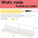 Fixwal Nursery Shelves, 24 Inch Floating Bookshelves for Wall Set of 4, Scalloped Wall Book Shelves with Towel Rack for Kids, Toddler Room, Baby Room, Nursery Decor and Storage(White) by TinyTreasures Baby Boutique