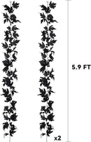 Lvydec 2 Pack Black Halloween Fall Maple Garland - 5.9ft/Piece Artificial Hanging Fall Leave Vines Garland Autumn Decor for Thanksgiving Home Wedding Party by CozyNest Decor