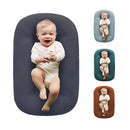 Baby Lounger for Newborns, Baby Nest & Floor Cushion, Soft Cotton, Portable Diaper Changing Pads for Boys & Girls 0-12 Months (Dark Gray) by TinyTreasures Baby Boutique