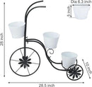LEWIS&WAYNE Metal Tricycle Planter, 3 Tier Floral Flower Plant Stand Holder Hand Painted Outdoor Garden Patio Decor by GreenHaven Gardens