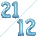 GOER Number 12 Balloons for 12th Birthday Sweet 12 Party Decorations,42 Inch Jumbo Foil Helium 21 Balloons for 21st Birthday Party Decoration (Light Blue) by TinyTreasures Baby Boutique