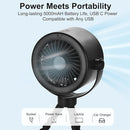 5000mAh Portable Stroller Fan with LCD Display, 5-Speed, Rechargeable Battery Operated, 360° Rotation, Tripod Clip, 17-Hour Battery Life for Carseat, Strollers, Cribs, Wheelchairs, Bedrooms & Travel by TinyTreasures Baby Boutique