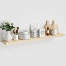 Light Wood Floating Shelves 48 Inch, 8 in Deep Single Book Shelf Floating for Wall Mounted, Heavy Duty Shelf Hold 100 lbs, Unfinished Wall Shelves for Bathroom, Living Room, Kitchen, Bedroom, Office by CozyNest Decor