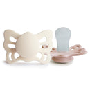 FRIGG Butterfly Anatomical SilkySoft Silicone Baby Pacifier | Made in Denmark | BPA-Free (Cream/Blush, 0-6 Months) by TinyTreasures Baby Boutique