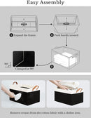 StorageWorks Storage Bins, Fabric Storage Bins for Shelves, Extra Large Storage Baskets with Metal Frame, Closet Baskets and Bins with Handles, Jumbo, Black and White, 2-Pack by TinyTreasures Baby Boutique