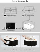 StorageWorks Storage Bins, Fabric Storage Bins for Shelves, Extra Large Storage Baskets with Metal Frame, Closet Baskets and Bins with Handles, Jumbo, Black and White, 2-Pack by CozyNest Decor