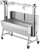 Stainless Steel Electric Pig Rotisserie Grill with Fire Pit & Baffle - 60kg Capacity, 50W Motor for Whole Pig/Lamb, Asador de Puerco Outdoor Camping BBQ by GreenHaven Gardens