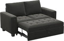 Belffin Modular Sectional Sleeper Sofa with Pull Out Couch Bed Modular Sleeper Loveseat Sectional Sofa Velvet Fabric for Living Room Apartment Grey
