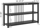 FOLUBAN Entryway Table, Modern Sofa Console Table with 3 Tier Storage Shelf for Living Room Hallway Foyer, Industrial Black Oak by CozyNest Decor