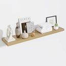 Fun Memories 55 Inch Fireplace Mentel Shelf, 10 Inch Deep Shelves for Display & Wall Storage, Rustic Wood Wall Shelf, Extra Long Floating Shelves for Living Room Laundry Room, Oak, Set of 1 by CozyNest Decor