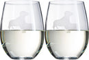 Daschund Stemless Wine Glasses Set Of 2 By Dog Lover Glass Gifts For Mom Dad Sisters by The Wine Savant