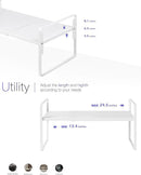 Nxconsu Cabinet Shelf Expandable Height Adjustable Shelf Organizer Riser for Kitchen Cabinet Pantry Cupboard Under Sink Countertop Organization Storage Space Saver Stackable Heavy Duty Metal White XXL by CozyNest Decor