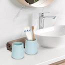 Bathroom Tumbler Cup Ceramic 13.5oz Reusable Toothbrush Cup 400ml,Toothbrush Holder Adequate for Your Bathroom (Cyan) by CozyNest Decor