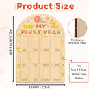 ORIGACH My First Year Baby Growth Photo Display Wood Board - 12 Months Newborn Milestones Photo Board - Neutral Baby Keepsake Frame 1st Birthday Party Nursery Decor New Mom Gift - Car & Rocking Horse by TinyTreasures Baby Boutique