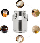 201 Food-Grade Stainless Steel Ice Bucket with Lid, 10L/2.64Gal Good Sealing Storage Canister Milk Bucket Milk Can for Coffee, Tea, Water, Milk, Soup by CozyNest Decor
