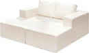 Hobestluk Modular Sectional Sofa Memory Foam Couch Sofa Bed Loveseat with Chaises Cloud Couch with Removable Cover Large Sectional Couches for Living Room (Strip White, Sofa Bed) by CozyNest Decor