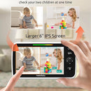 HelloBaby Baby Monitor 2 Cameras, 6'' World First IPS Split-Screen 30H Battery, No WiFi 2-Way Audio, Video, VOX, Double Cameras Pan-Tilt-Zoom, Night Vision, 8 Lullabies, 1000ft for Twins by TinyTreasures Baby Boutique