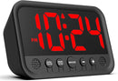 Small LED Digital Clock for Bedroom, Loud Alarm Clock for Heavy Sleepers Adults, Teens | Plug-In Electric Desk Clock | Simple Bedside Nightstand Clock with Adjustable Volume/Brightness/Snooze – Red by TinyTreasures Baby Boutique