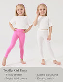 Toddler Girls Leggings 2-Pack Bamboo Viscose Little Girls Casual Stretch Pants by TinyTreasures Baby Boutique