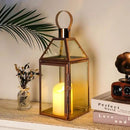 JHY Design Rose Gold Decorative Lanterns 16 inch High Stainless Steel Candle Lanterns with Tempered Glass for Indoor Outdoor Events Parities and Weddings by CozyNest Decor