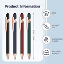 8 Pieces Ballpoint Pen with Stylus Tip Black Ink 2 in 1 Stylus Metal 1.0 mm Medium Point Smooth Pen Rainbow Colorful Rubberized Ballpoint for Touch Screen Tablet(Red, Green, Navy, Black) by TinyTreasures Baby Boutique