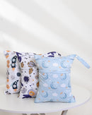 ALVABABY 3 Cloth Diaper Wet Dry Bags Waterproof Reusable with Two Zippered Pockets Travel Beach Pool Daycare Soiled Baby Items Yoga Gym Bag for Swimsuits or Wet Clothes Small Medium Large 3L-ZM28 by TinyTreasures Baby Boutique