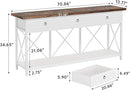 Tribesigns 70.8" Console Table with 3 Drawers, Farmhouse Entryway Table with Storage Shelf, Narrow Long Sofa Foyer Table for Entryway, Hallway (White/Brown) by CozyNest Decor
