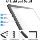TOHETO A4 Light Board for Diamond Painting, Super Bright Magnetic Light Pad with Side Buttons, Lightbox for Tracing and Drawing, Corded Light Table for Sketching, Animation, Weeding Vinyl (Black) by TinyTreasures Baby Boutique