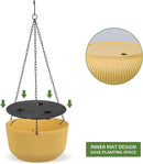 Dexceder 8.75 Inch Self Watering Hanging Planters Indoor Outdoor, Thickened Hanging Basket Flower Plant Pot (2 Pack, Yellow) by CozyNest Decor