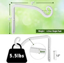 FEED GARDEN Hand-Forged Hanging Plant Bracket Iron Wall Hook for Hanging Bird Feeders, Wind Chimes, Flower Baskets, Lanterns, Yoga Mat, Indoor/Outdoor Use (6 Inch 2 Pack, White, with 4 Screws) by GreenHaven Gardens