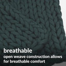 Nuzzie Chunky Knit Weighted Blanket - Breathable, Cooling, Hand Made Knit Throw Blanket for Sleep - Machine Washable, Stylish Decor Design (Forest Green, Queen | 22lbs | 60"x80") by CozyNest Decor