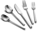 Silverware Set Flatware Set Matte Silver Cutlery Set with Hexagon Handle Forged Stainless Steel 20 Pieces for Home Hotel Use Service for 4 by CozyNest Decor