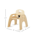 Foundations Simple Sitter Low Wood Feeding Chairs Multipack, Wide No-Tip Base, Adjustable Safety Harness, Stackable Wood Toddler Chairs with Food Service Grade Finish, 2 Pack (11 inch) by TinyTreasures Baby Boutique
