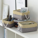 TheWarmHome Storage Baskets for Organizing - 11.8x7.8x5.2 inch Small 6 Pack Storage Bins for Shelve, Farbic Storage cubes Organizer for Baby Toys Nursery (Gold & Grey) by TinyTreasures Baby Boutique