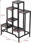 Plant Stand - Aluminum Indoor/Outdoor Flower Rack, Waterproof & Rust-Proof, Stable Support for Pots, Perfect for Living Room, Balcony, Garden, and Office (Black, 6 Tier) by GreenHaven Gardens