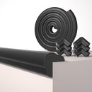 Edge Corner Protector Baby Proofing, 6.56FT 0.6'' Thicken L-Shape Furniture Fireplace Safety Bumper Guard with 6 Corners, Pre-Taped, Soft NBR Rubber Foam, Table Edge Protector for Baby (Black) by TinyTreasures Baby Boutique