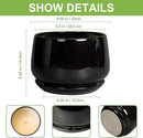 G EPGardening Ceramic Plant Pots - 9 Inch Round Planter, Ceramic Pots for Plants with Drainage and Tray, Flower Indoor Outdoor Planter, Modern Desk Decor, Plant Lover Gifts, Black by GreenHaven Gardens