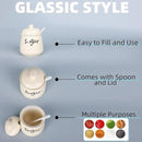 HAOTOP 12oz Sugar Bowl with Lid and Spoon,Ceramic Sugar Jar Sugar Dispenser Sugar Container Coffee Bar Accessories, Kitchen Countertop Canisters, Beige by CozyNest Decor