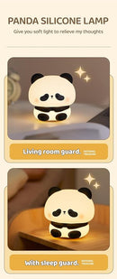 ATSUI Cute Panda Night Light, LED Squishy Novelty Animal Night Lamp, Food Grade Silicone, 3 Level Dimmable Rechargeable Nursery Nightlight for Breastfeeding Toddler Baby Kids, Cute Gifts for Kids by TinyTreasures Baby Boutique
